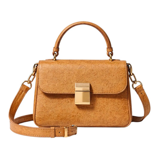 Perzo Modern Textured Lock Style Shoulder Bag